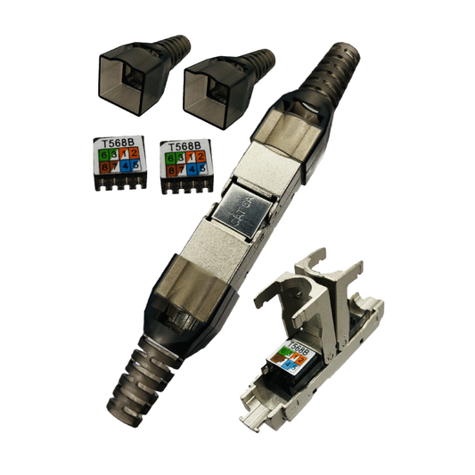 Łącznik kabla sieciowego beczka LAN kat.6 / 6A FTP ekranowany beznarzędziowy
