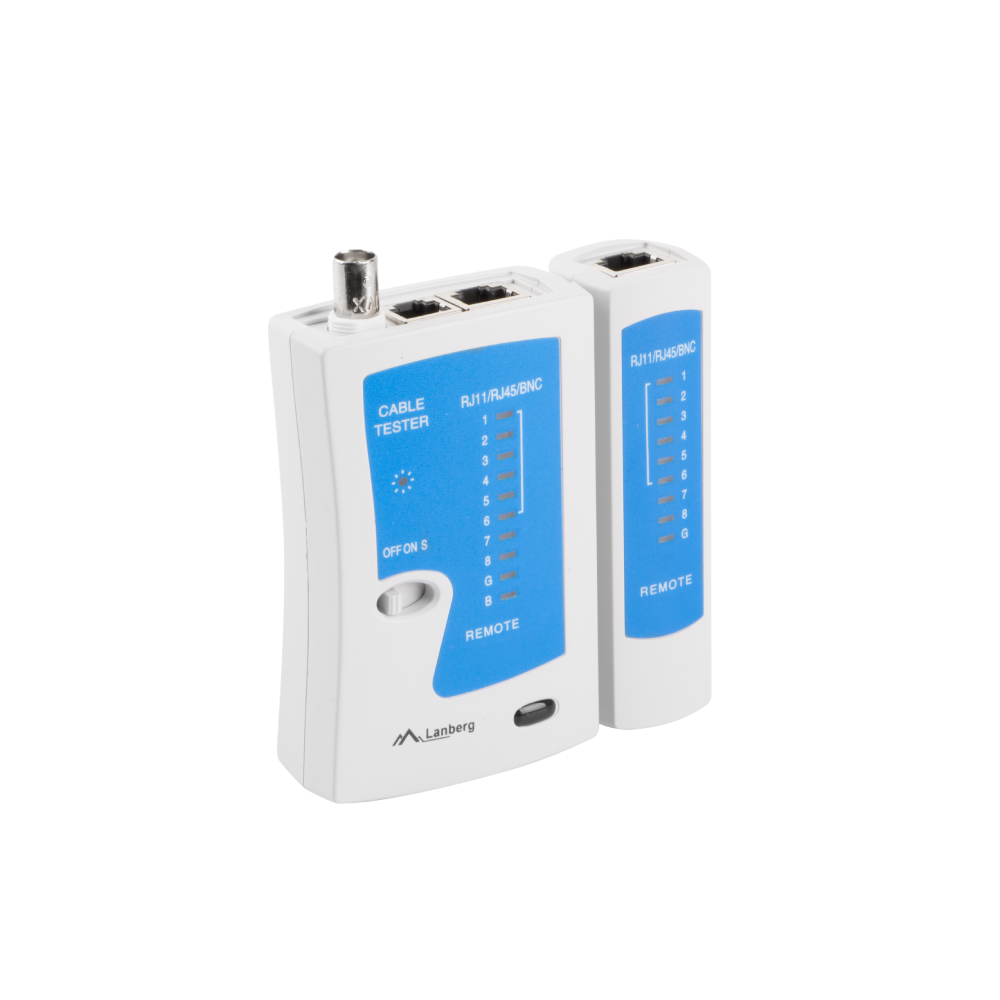 Tester kabli sieciowych LAN RJ45 RJ12 RJ11 BNC z baterią