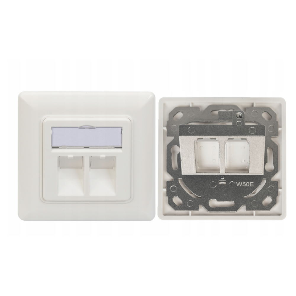 Gniazdo pojedyncze podtynkowe do modułów keystone 1 / 2 / 3 gniazda, pole opisowe p/kurz