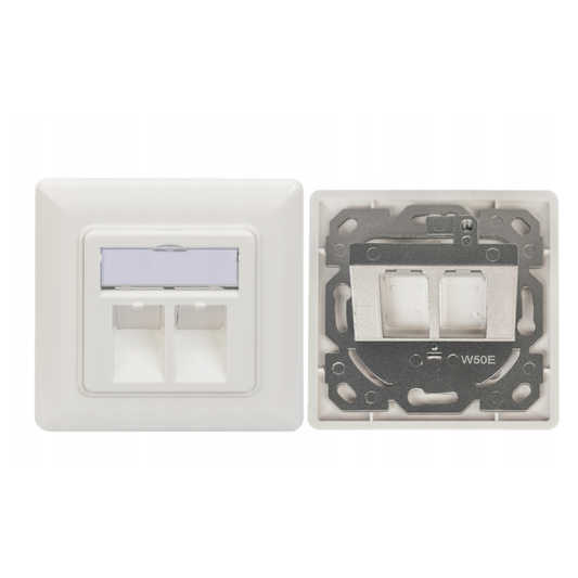 Gniazdo pojedyncze podtynkowe do modułów keystone 1 / 2 / 3 gniazda, pole opisowe p/kurz