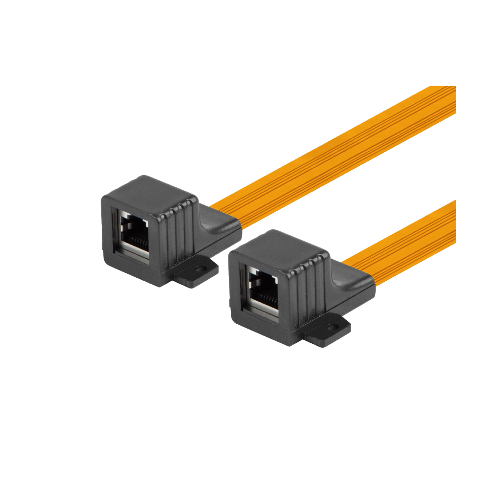 Przejściówka okienna RJ45 Kat.5e – przelotka 17 cm, 2x gniazdo LAN