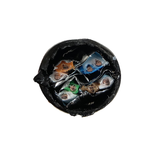 Kabel LAN Kat.7 S/FTP AWG23 drut – zewnętrzny, ziemny, PE, ekranowany, czarny, 1m