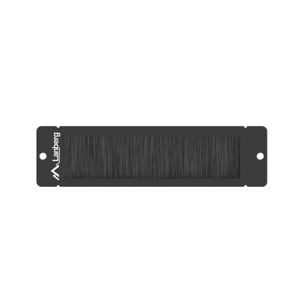 Panel szczotkowy 1U do szafy RACK 10" – przepust kablowy, metalowy | czarny / szary
