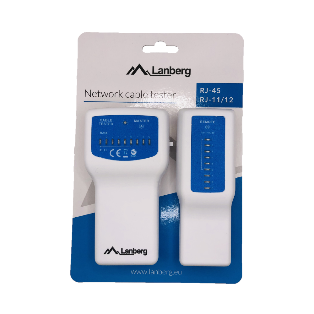 Lanberg NT-0402 – tester przewodów sieciowych RJ45 / RJ11 (w zestawie bateria)