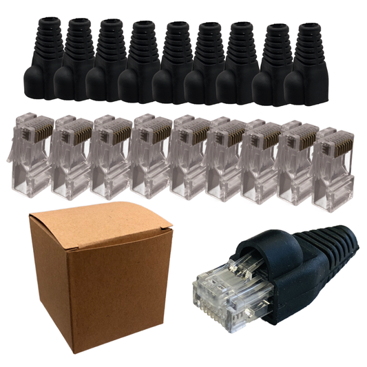 Wtyk RJ45 CAT6 UTP 10 szt. + Osłonki – Wtyki Ethernet LAN do Kabli