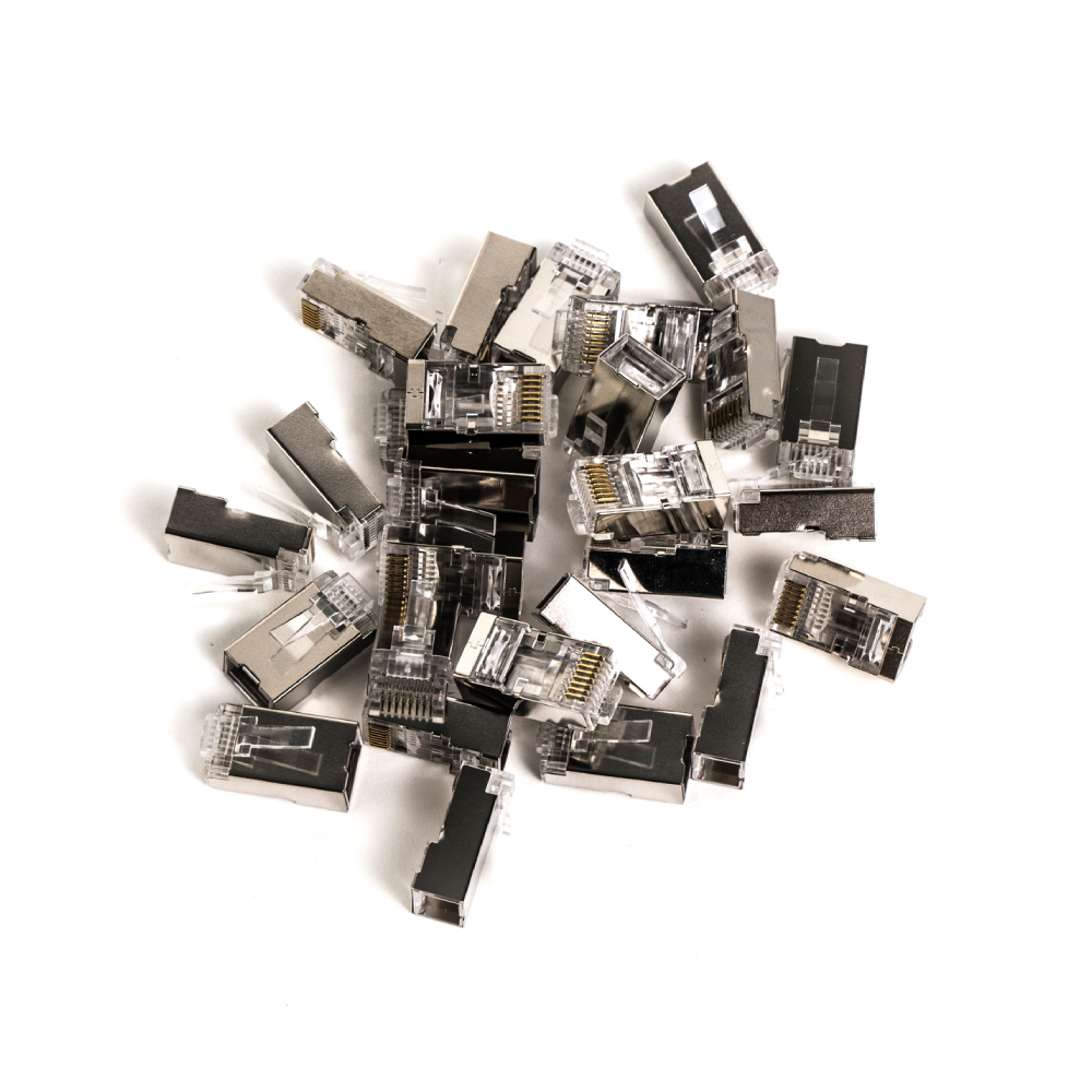 Wtyk RJ45 (8P8C) przelotowy kat.6 ekranowany AWG 26-24 opakowanie 100 szt