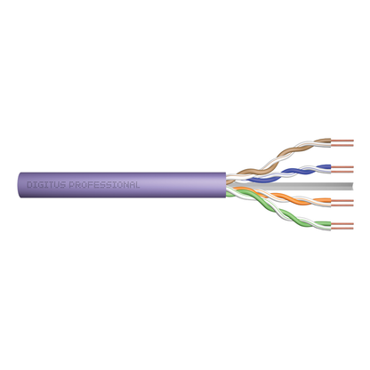 Przewód internetowy kabel sieciowy LAN kat.6 U/UTP drut LSOH fioletowy