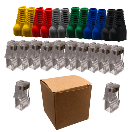 Wtyk RJ45 CAT6 UTP 10 szt. + Osłonki – Wtyki Ethernet LAN do Kabli