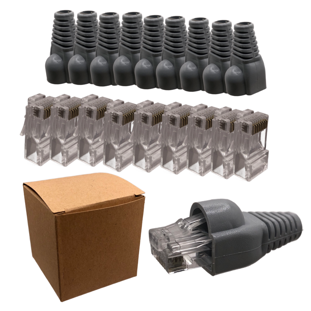 Wtyk RJ45 CAT6 UTP 10 szt. + Osłonki – Wtyki Ethernet LAN do Kabli