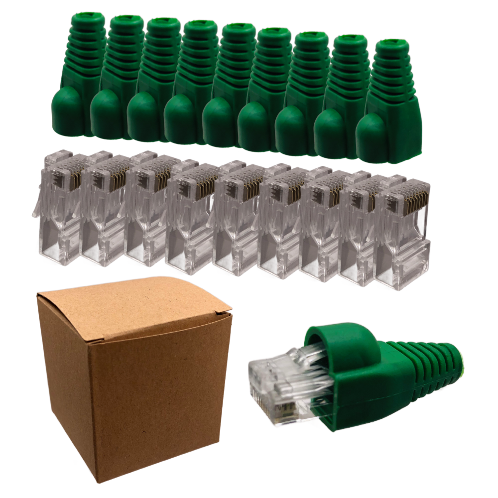 Wtyk RJ45 CAT6 UTP 10 szt. + Osłonki – Wtyki Ethernet LAN do Kabli