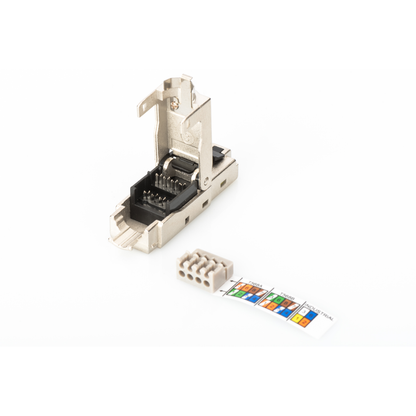 DIGITUS wtyk RJ45 kat. 6A STP beznarzędziowy | 10GbE, PoE+, ekranowany, AWG 27–22