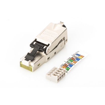 DIGITUS wtyk RJ45 kat. 6A STP beznarzędziowy | 10GbE, PoE+, ekranowany, AWG 27–22