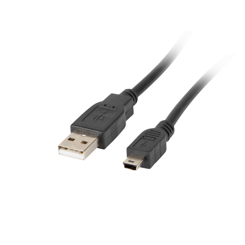 Kabel USB 2.0 miniUSB (mini-M do USB-A M) 1.8m czarny – Lanberg