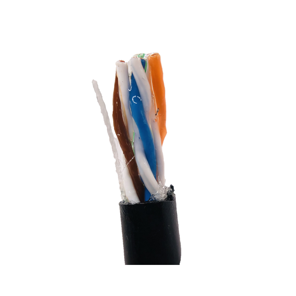 Kabel internetowy LAN UTP kat. 5e żelowany zewnętrzny 25m – kabel sieciowy odporny na UV, PE, drut miedziany