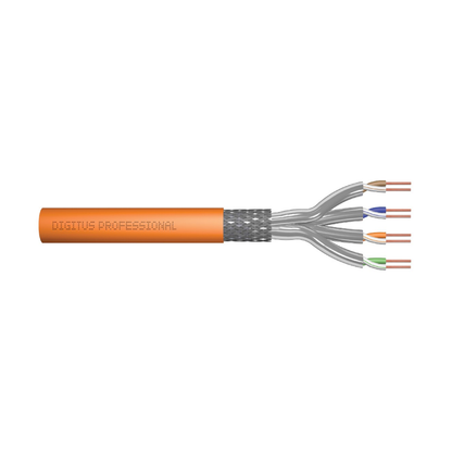 Kabel sieciowy DIGITUS Kat.7 S/FTP AWG23 – 10GbE, 1200 MHz, drut, ekranowany, LSZH, pomarańczowy