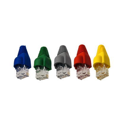 Zestaw 5x Wtyk RJ45 z osłonką – kat.6, UTP / FTP, AWG 26–24