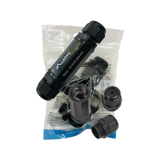 Adapter sieciowy LAN 2xRJ45 Kat.6 FTP – złączka beczka wodoodporna IP67