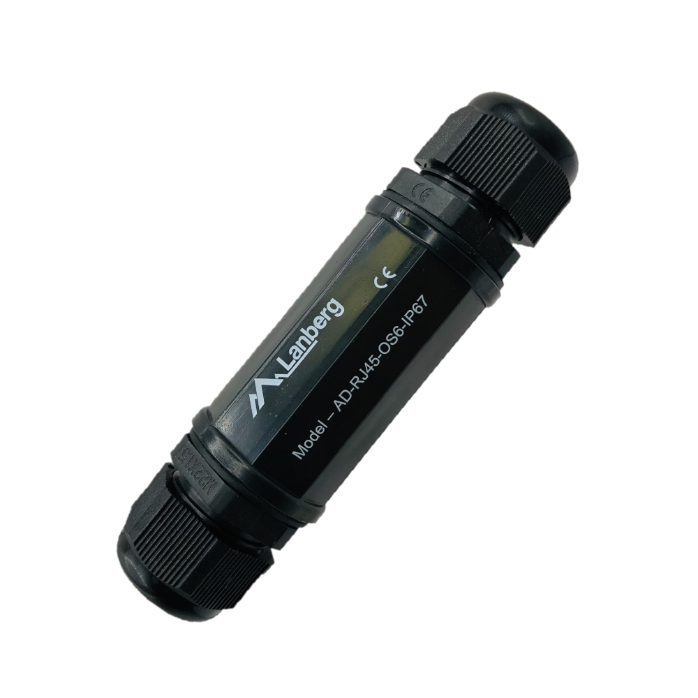 Adapter sieciowy LAN 2xRJ45 Kat.6 FTP – złączka beczka wodoodporna IP67