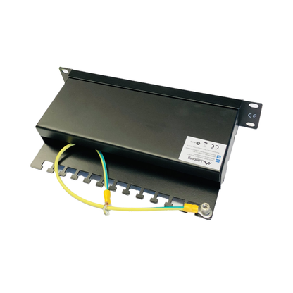 Patch panel 12-portowy 1U 10" – KAT.6 FTP ekranowany z organizerem | czarny / szary