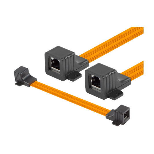 Przejściówka okienna RJ45 Kat.5e – przelotka 17 cm, 2x gniazdo LAN