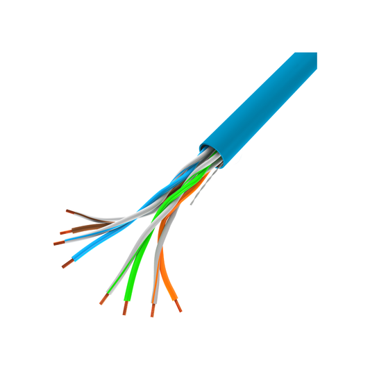 Kabel sieciowy LAN UTP kat. 5 drut CCA miedziowany AWG24, 100 Mb/s, czerwony / niebieski