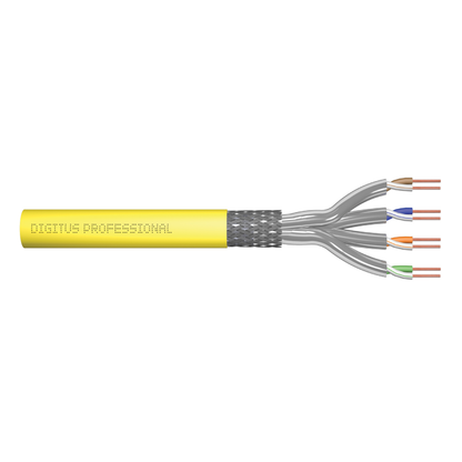 Kabel sieciowy DIGITUS Kat.7A S/FTP AWG22 – 10GbE, 1500 MHz, drut, ekranowany, LSZH, żółty