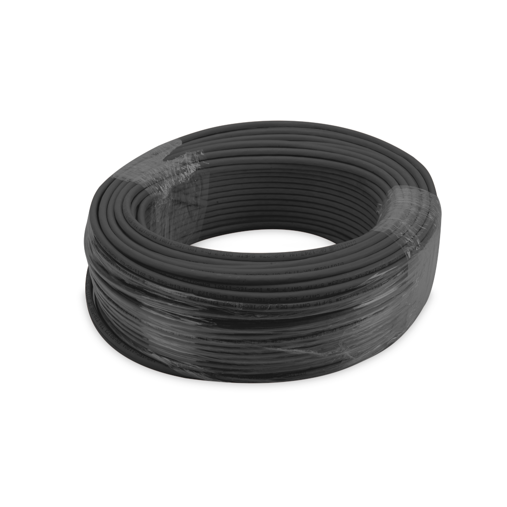 Kabel LAN Kat.7 S/FTP AWG23 zewnętrzny ziemny – PE, ekranowany, drut, 1200 MHz, czarny
