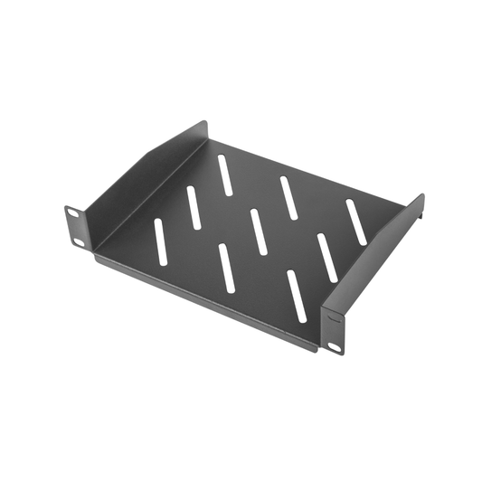 Półka 1U do szafy RACK 10" – 180 mm, metalowa, udźwig 20 kg | czarna / szara