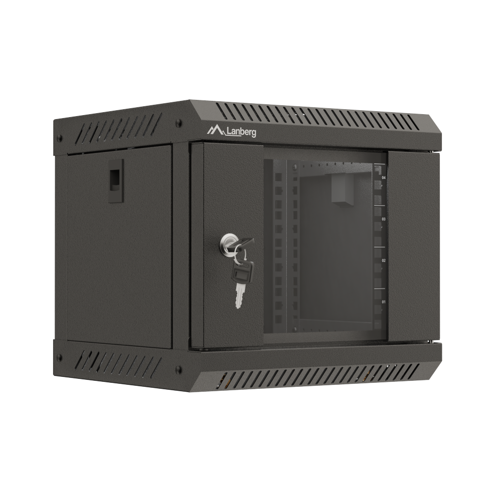 Szafa instalacyjna Rack wisząca 10" szara / czarna / 4U / 6U / 9U przeszklone drzwi