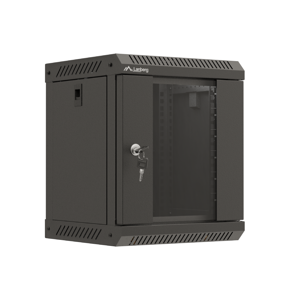 Szafa instalacyjna Rack wisząca 10" szara / czarna / 4U / 6U / 9U przeszklone drzwi