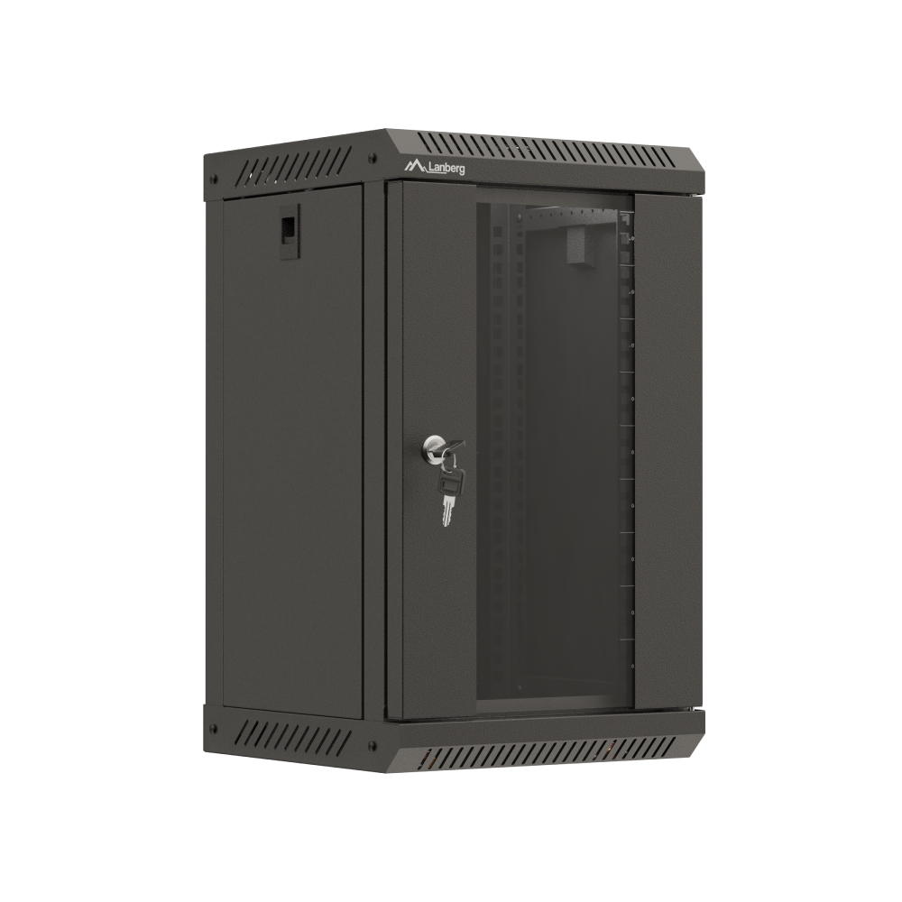 Szafa instalacyjna Rack wisząca 10" szara / czarna / 4U / 6U / 9U przeszklone drzwi