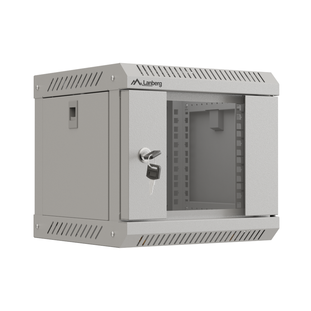 Szafa instalacyjna Rack wisząca 10" szara / czarna / 4U / 6U / 9U przeszklone drzwi