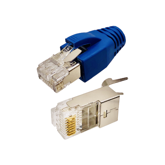 Wtyk RJ45 ekranowany Kat.6A z osłonką, AWG 22–24 – do grubych przewodów