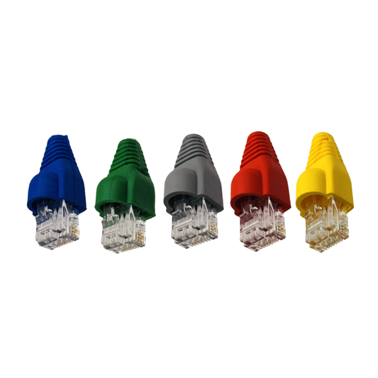 Wtyk RJ45 UTP Kat.6 8P8C z osłonkami, komplet 100 sztuk – dostępne kolory