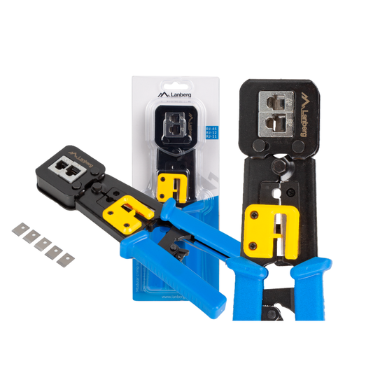 Zaciskarka do wtyków przelotowych RJ45 RJ12 RJ11 ściągacz izolacji Lanberg NT-0204