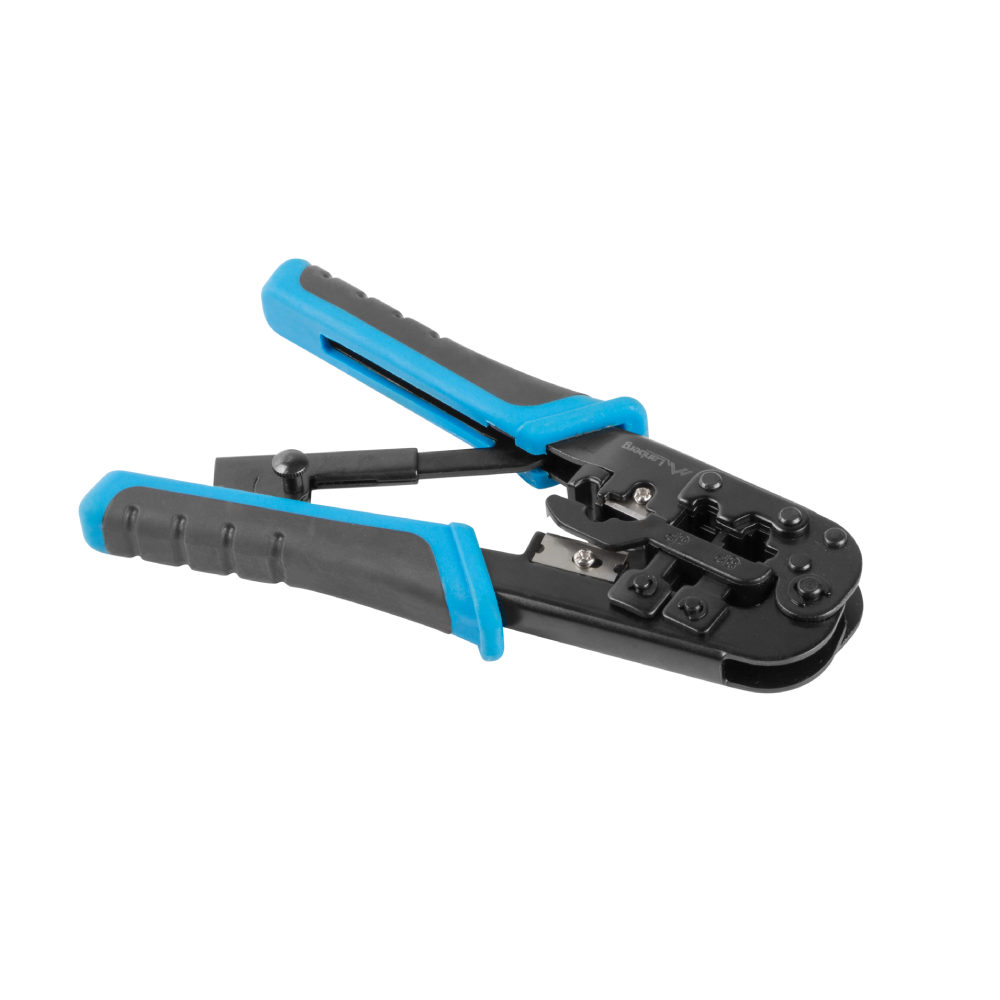 Lanberg NT-0201 – zaciskarka wtyków RJ45, RJ12, RJ11 + ściągacz izolacji (4P, 6P, 8P)