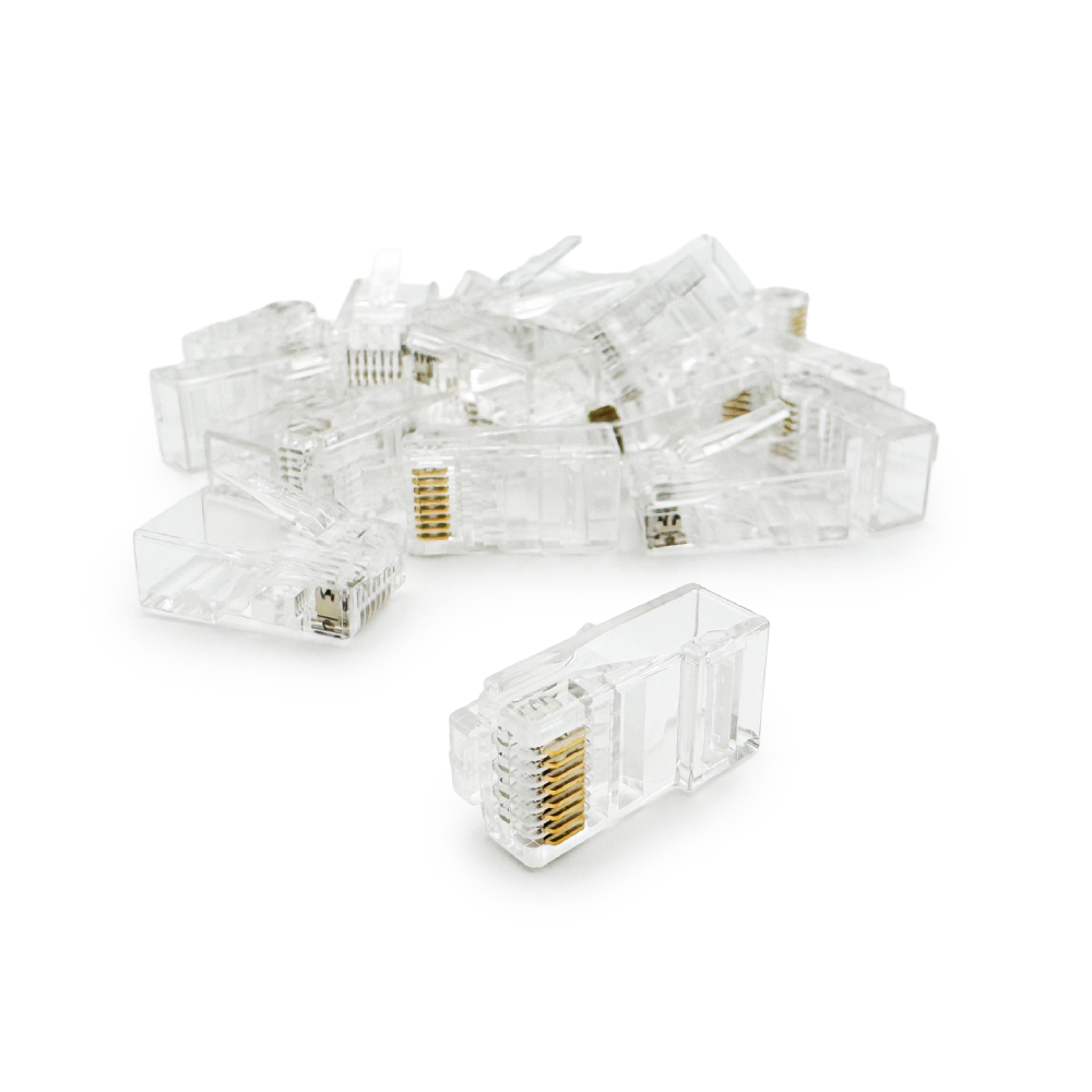 Wtyk RJ45 (8P8C) uniwersalny kat.6 nieekranowany AWG 26-24 opakowanie 100 szt