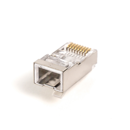 Wtyk RJ45 (8P8C) przelotowy kat.6 ekranowany AWG 26-24 opakowanie 100 szt