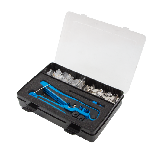 Zestaw Narzędzi do sieci LAN zaciskarka ściągacz izolacji wtyki RJ45 kat.5e