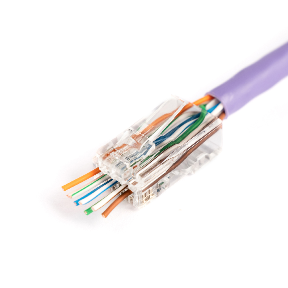 Wtyk RJ45 (8P8C) przelotowy kat.6 nieekranowany AWG 26-24 opakowanie 100 szt