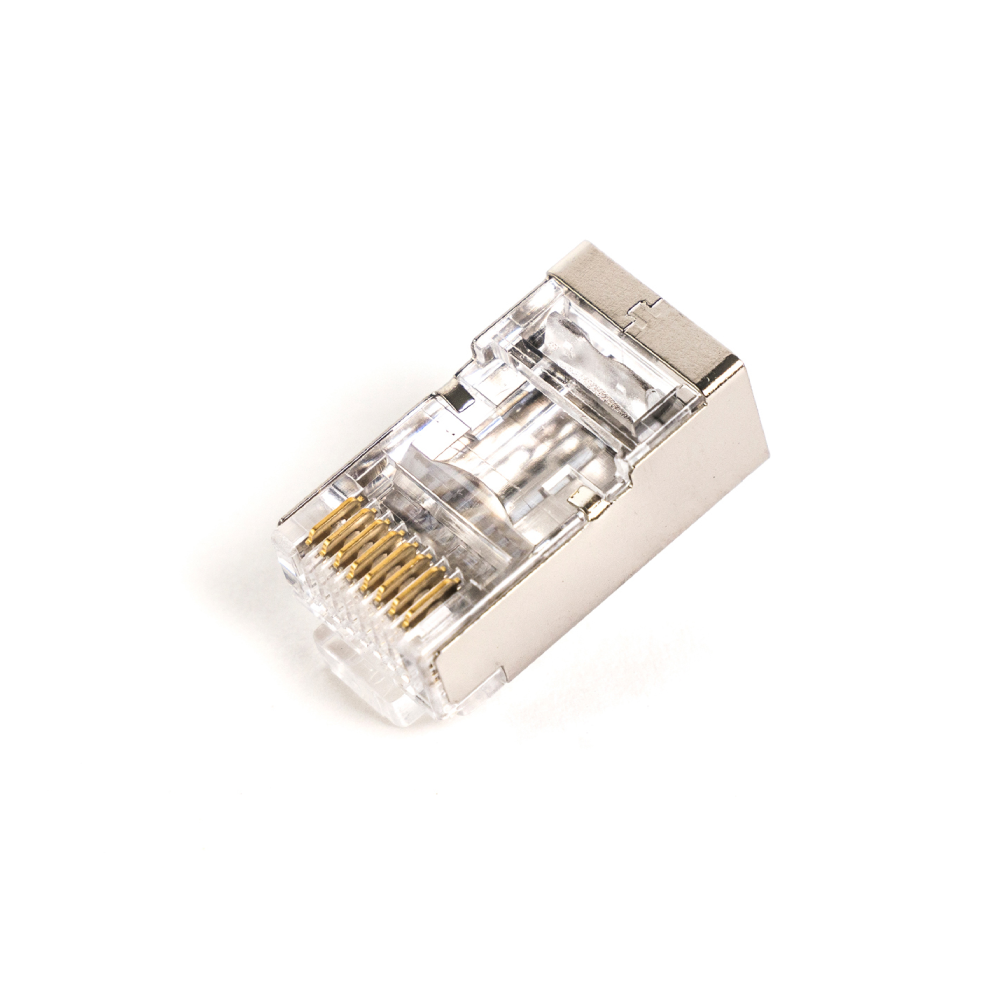 Wtyk RJ45 (8P8C) przelotowy kat.6 ekranowany AWG 26-24 opakowanie 100 szt