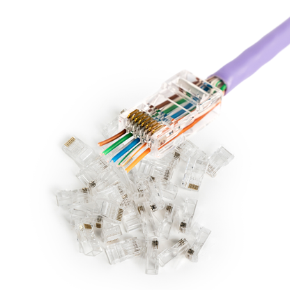Wtyk RJ45 (8P8C) przelotowy kat.6 nieekranowany AWG 26-24 opakowanie 100 szt
