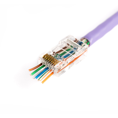 Wtyk RJ45 (8P8C) przelotowy kat.6 nieekranowany AWG 26-24 opakowanie 100 szt