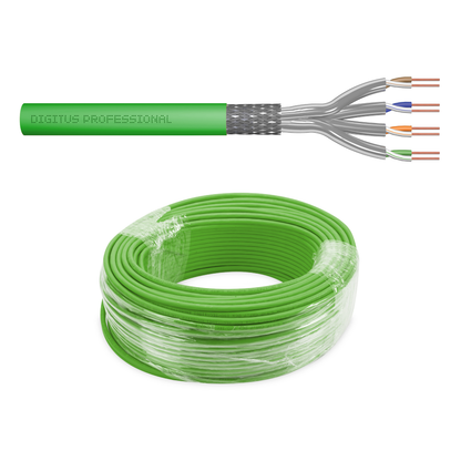 Przewód internetowy kabel sieciowy  kat.8 S/FTP AWG 22/1 LSOH zielony 50m