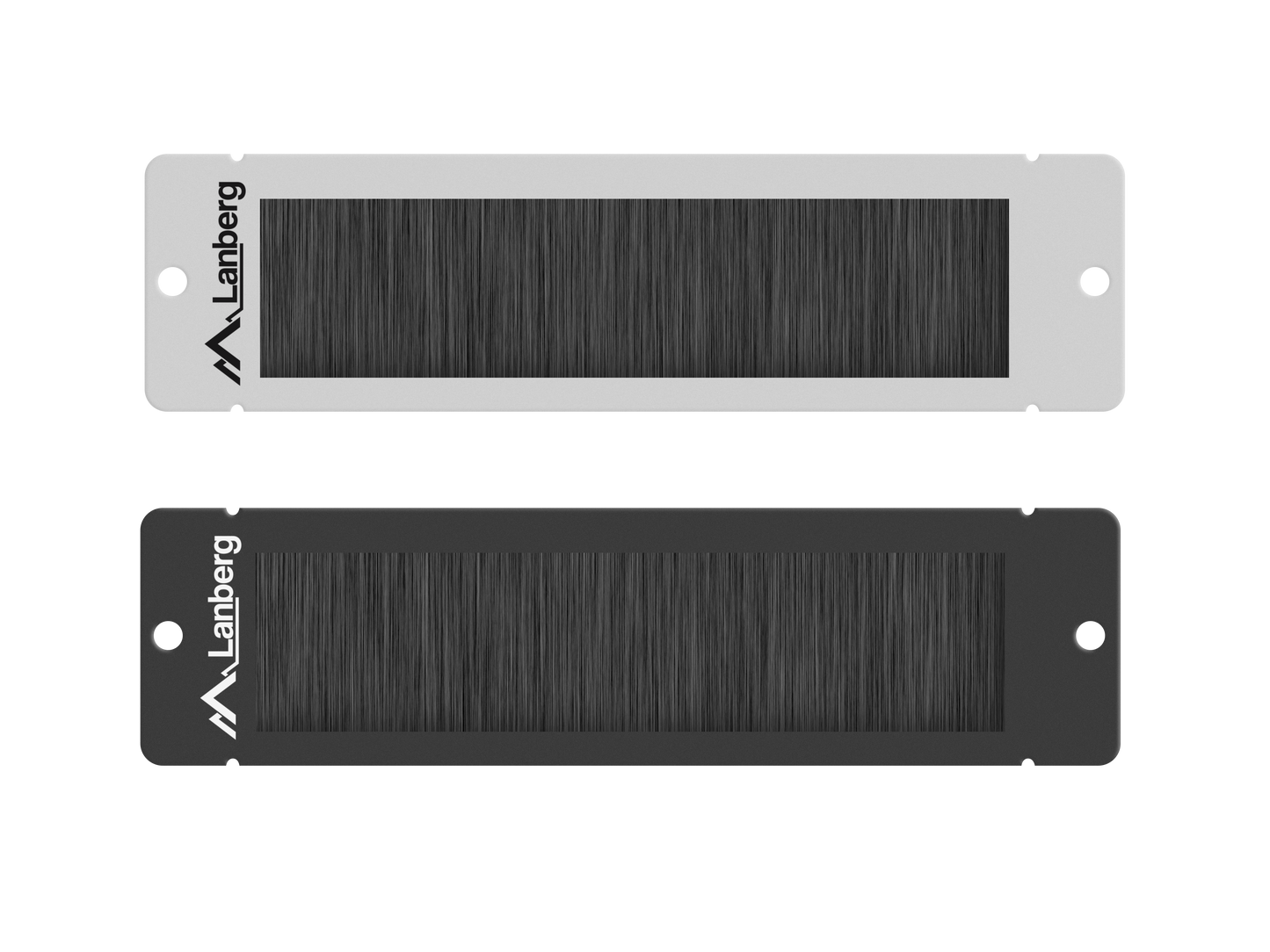 Panel szczotkowy do szaf rack 10" 1U czarny / szary montowany w przepustach
