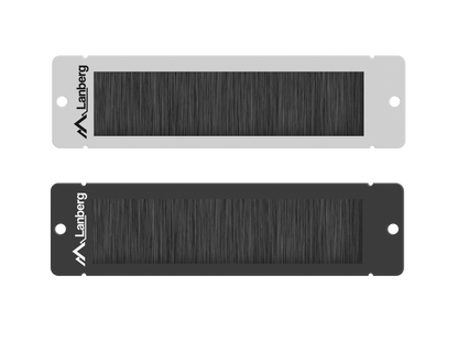 Panel szczotkowy do szaf rack 10" 1U czarny / szary montowany w przepustach