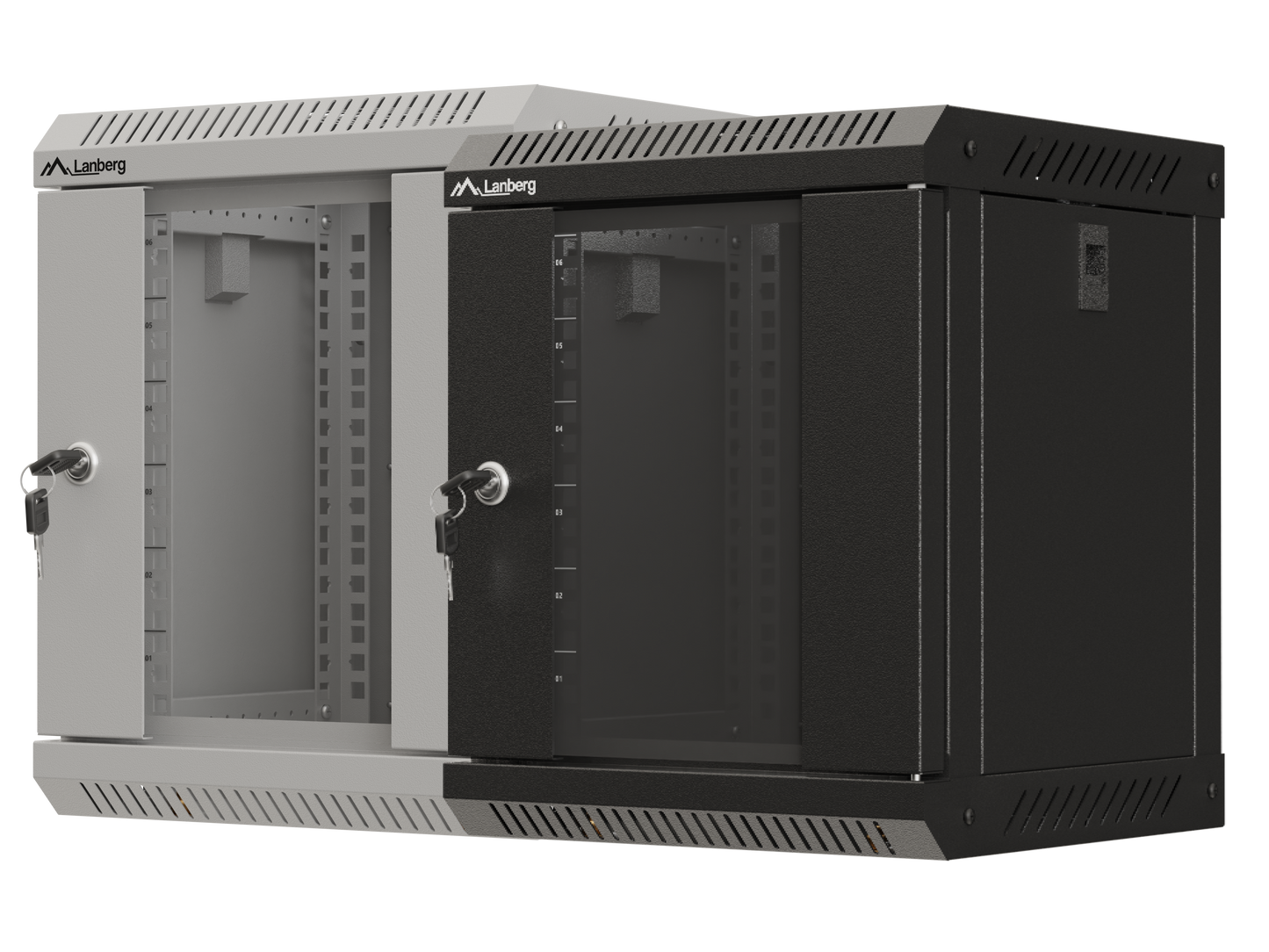 Szafa instalacyjna Rack wisząca 10" szara / czarna / 4U / 6U / 9U przeszklone drzwi