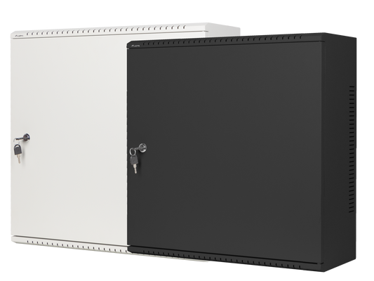 Szafa instalacyjna RACK wisząca 19" 6U+3U 540X200 natynkowa złożona czarna / szara