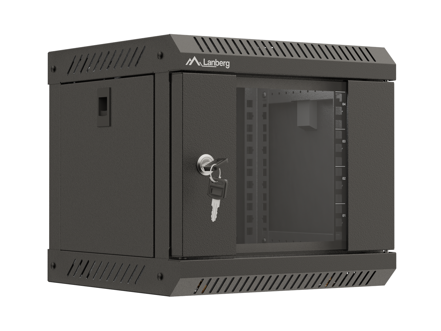 Szafa instalacyjna Rack wisząca 10" szara / czarna / 4U / 6U / 9U przeszklone drzwi
