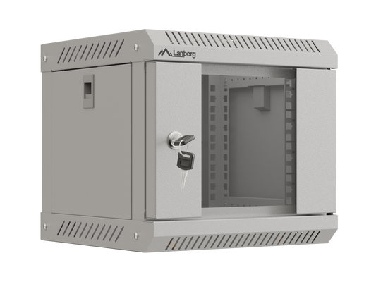Szafa instalacyjna Rack wisząca 10" szara / czarna / 4U / 6U / 9U przeszklone drzwi